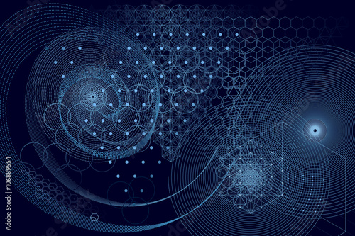 Sacred geometry symbols and elements background