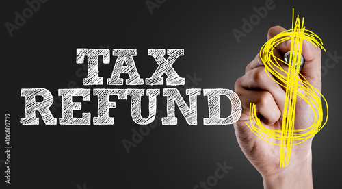 Fotografie Hand writing the text: Tax Refund