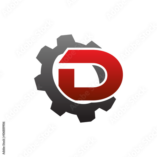 Simple Modern single Inital Gear Logo d