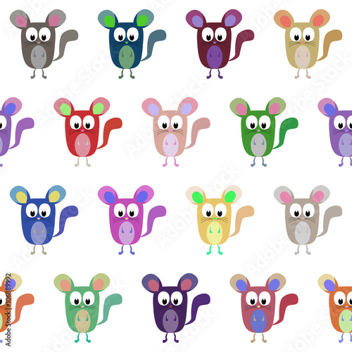 Bright cartoon chinchilla for your design. Seamless pattern