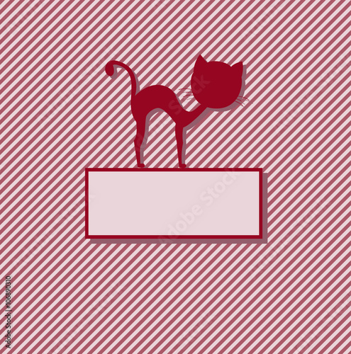 Striped cover with a cat for your design