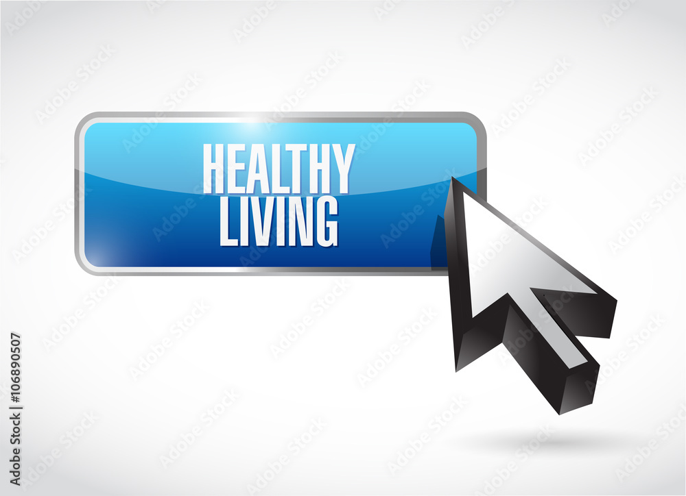 healthy living button sign concept healthy living button sign concept