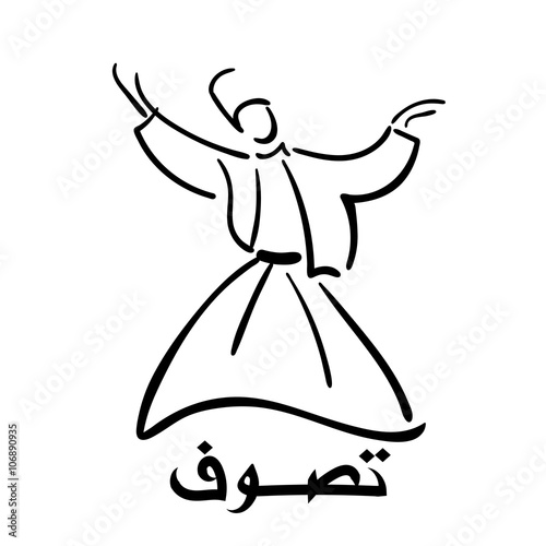  Sufism.  Dervish. vector
