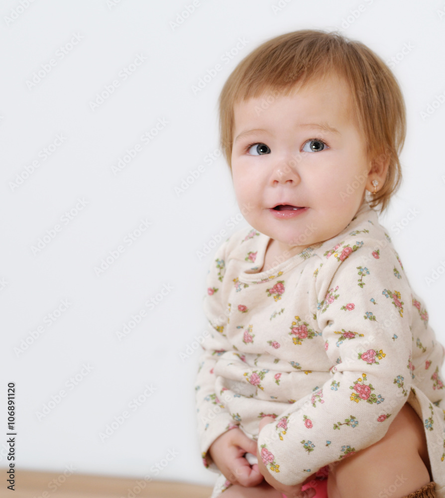 Little girl making funny face Little girl making funny face
