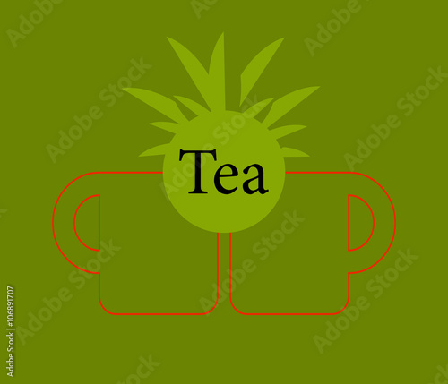 Vector icon of green tea cup
