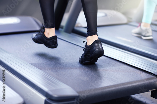 Legs on treadmill