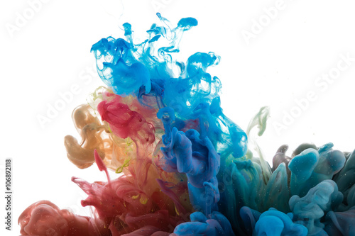 Abstract color paint in water