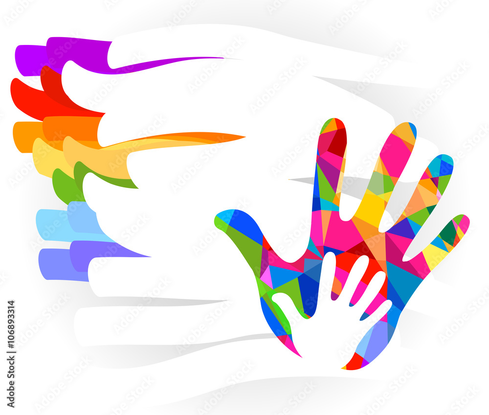 hands colorful illustration hands colorful illustration