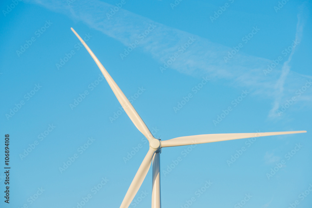 Wind turbine in a blue sky
Wind turbine in a blue sky