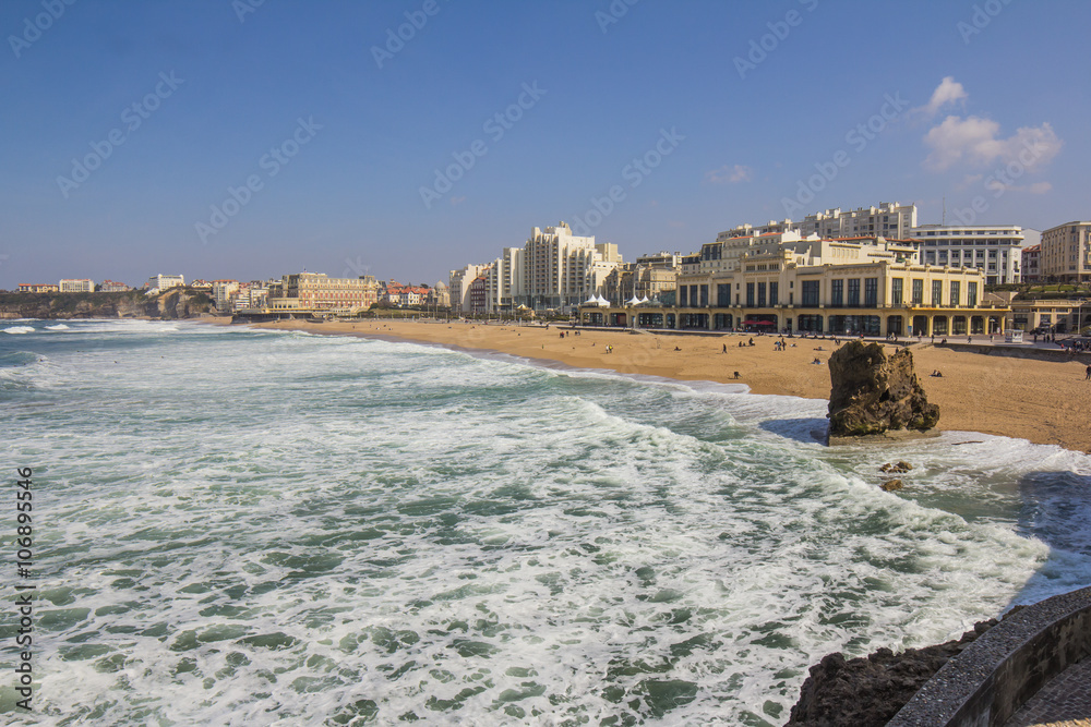 Cityscape of Biarritz, France.