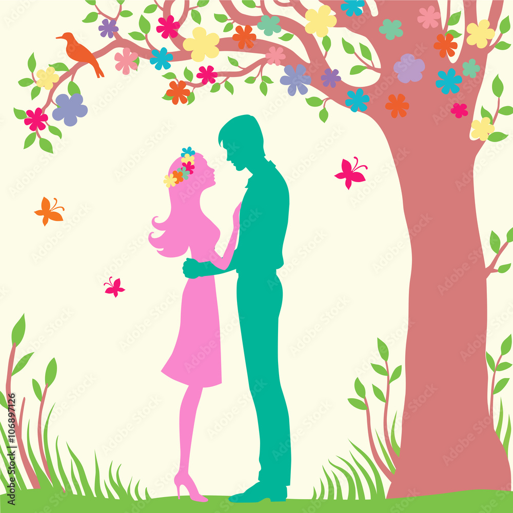 romantic vector illustration word summer lettering under the tree romantic vector illustration word summer lettering under the tree