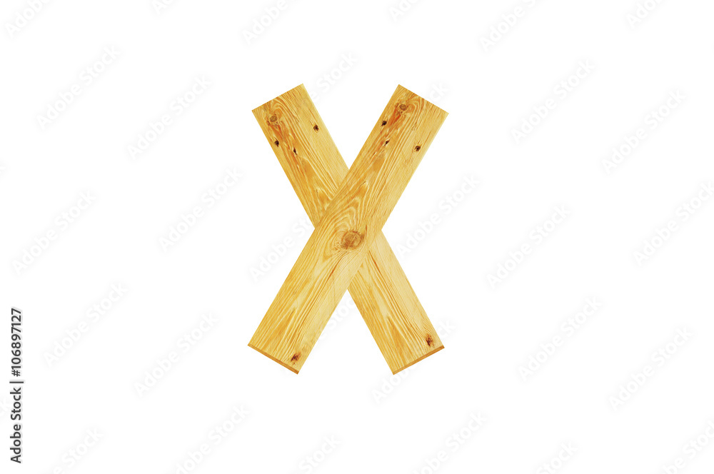 X, One letter of wooden alphabet isolated on white X, One letter of wooden alphabet isolated on white