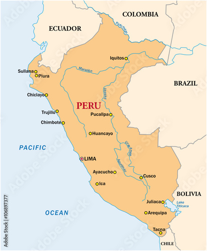 simple vector map of the state peru