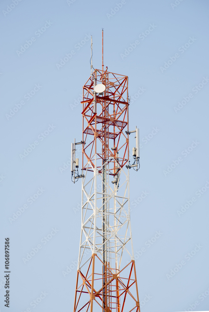 Telecommunications tower under Telecommunications tower under