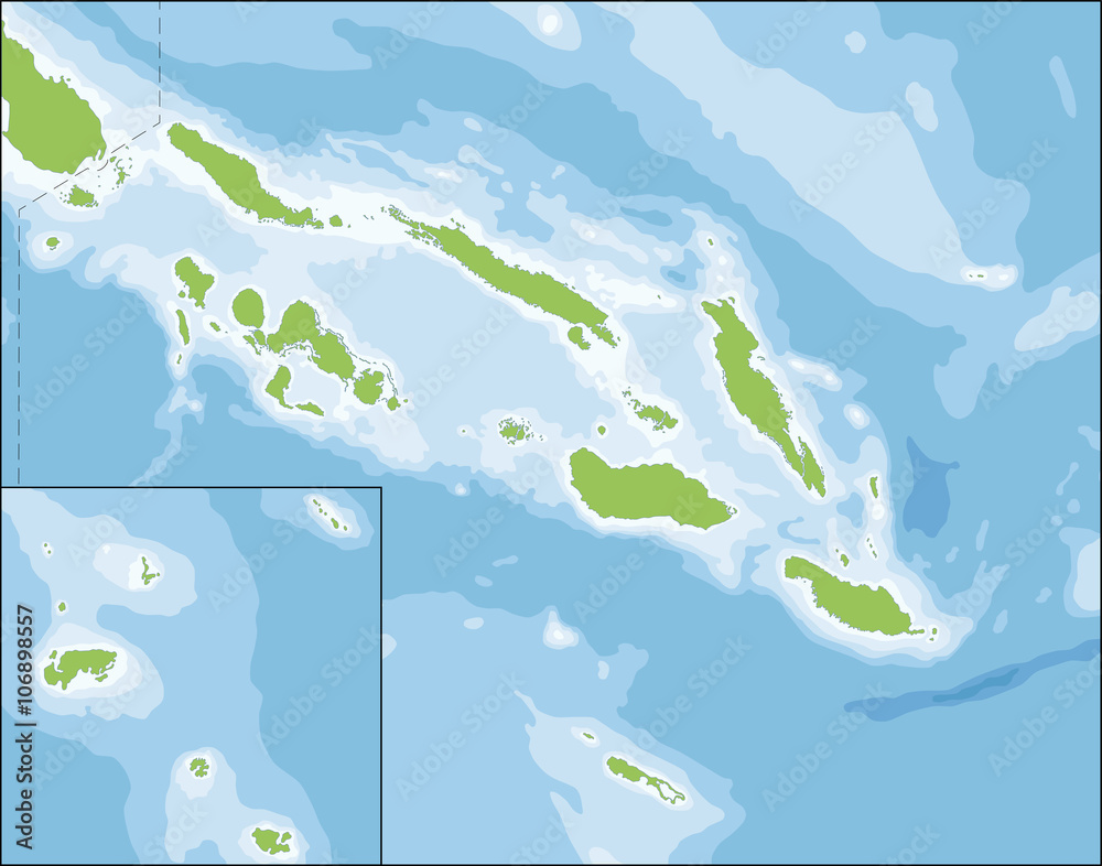 Map of Solomon Islands Stock Vector Adobe Stock