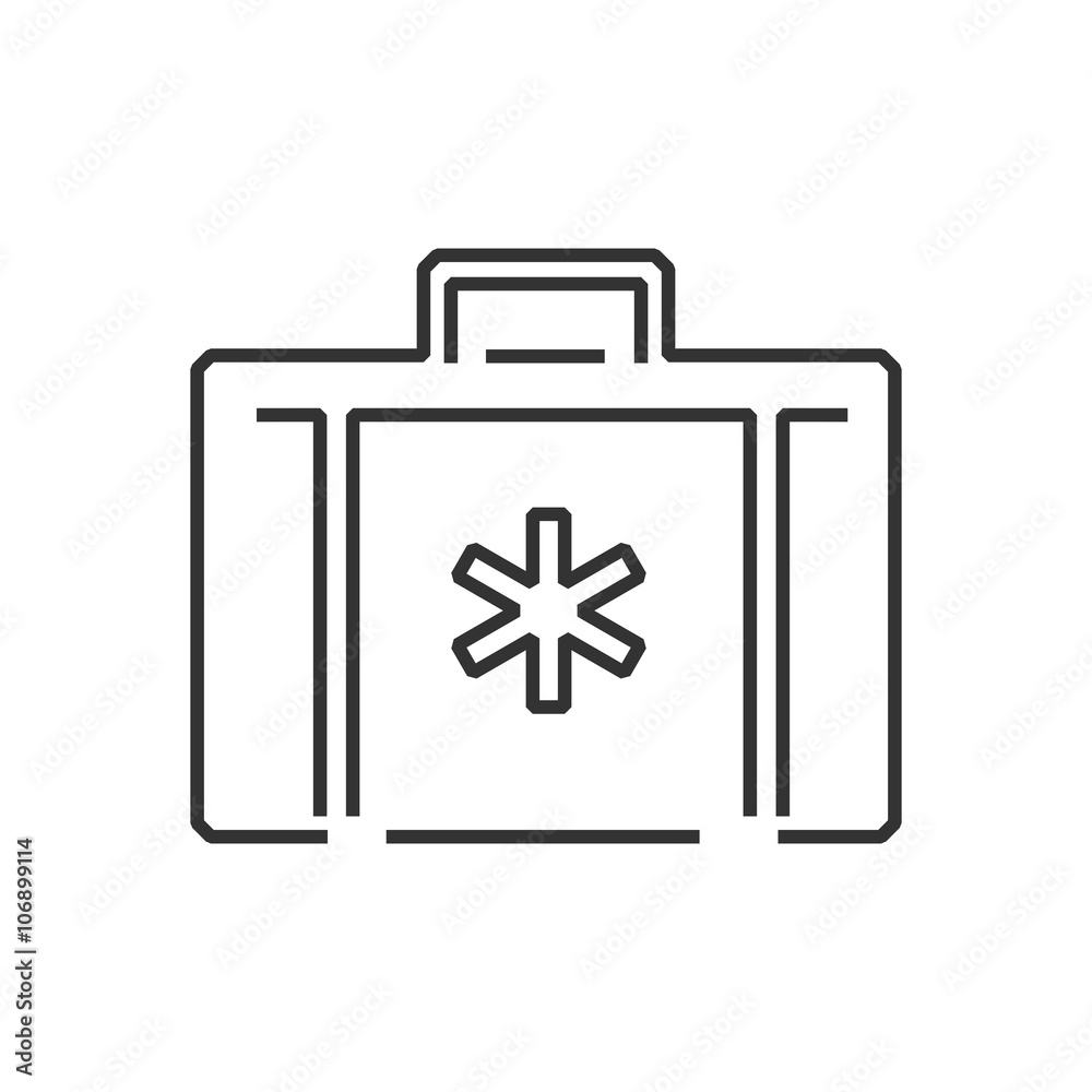 line icon Flat design ambulance bag icon line icon Flat design ambulance bag icon
