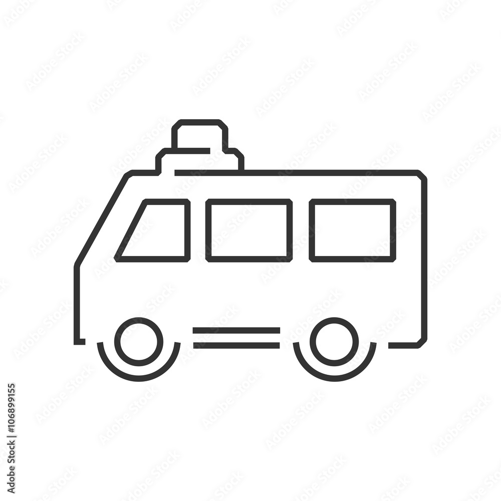 line icon van ambulance car icon design