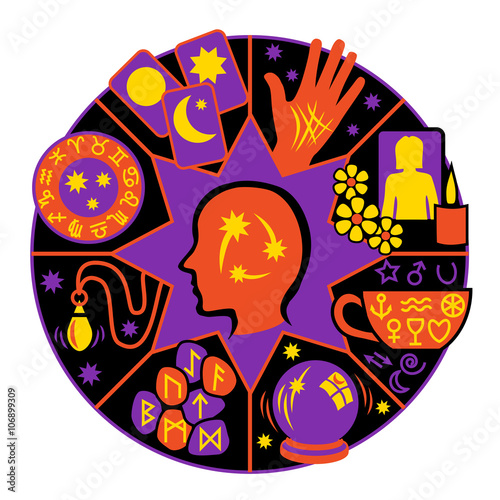 Psychic Circle - 8 types of fortune telling, multi coloured