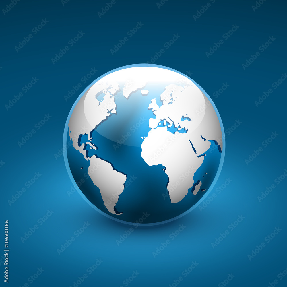 Vector globe icon of the world. Vector globe icon of the world.
