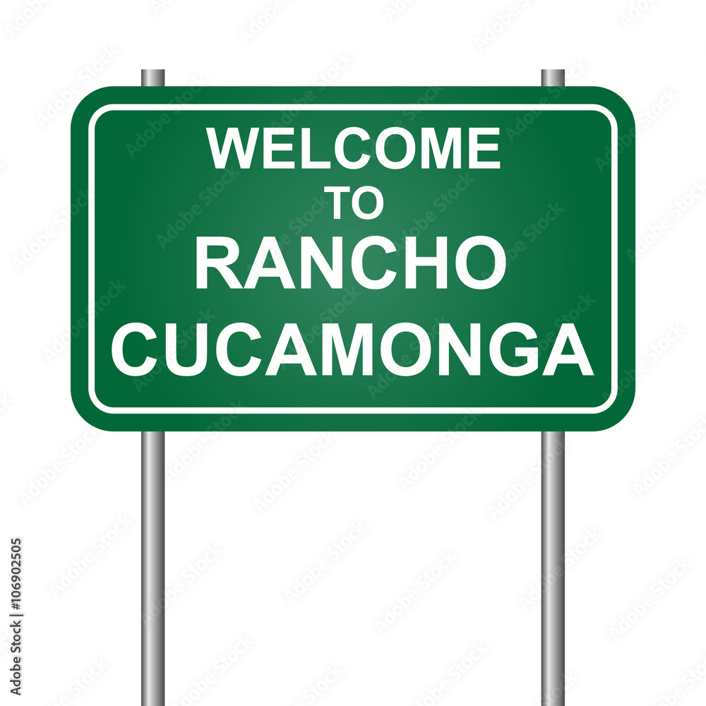 Welcome to Rancho Cucamonga, green signal vector Welcome to Rancho Cucamonga, green signal vector