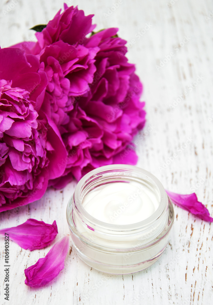face cream with peonies