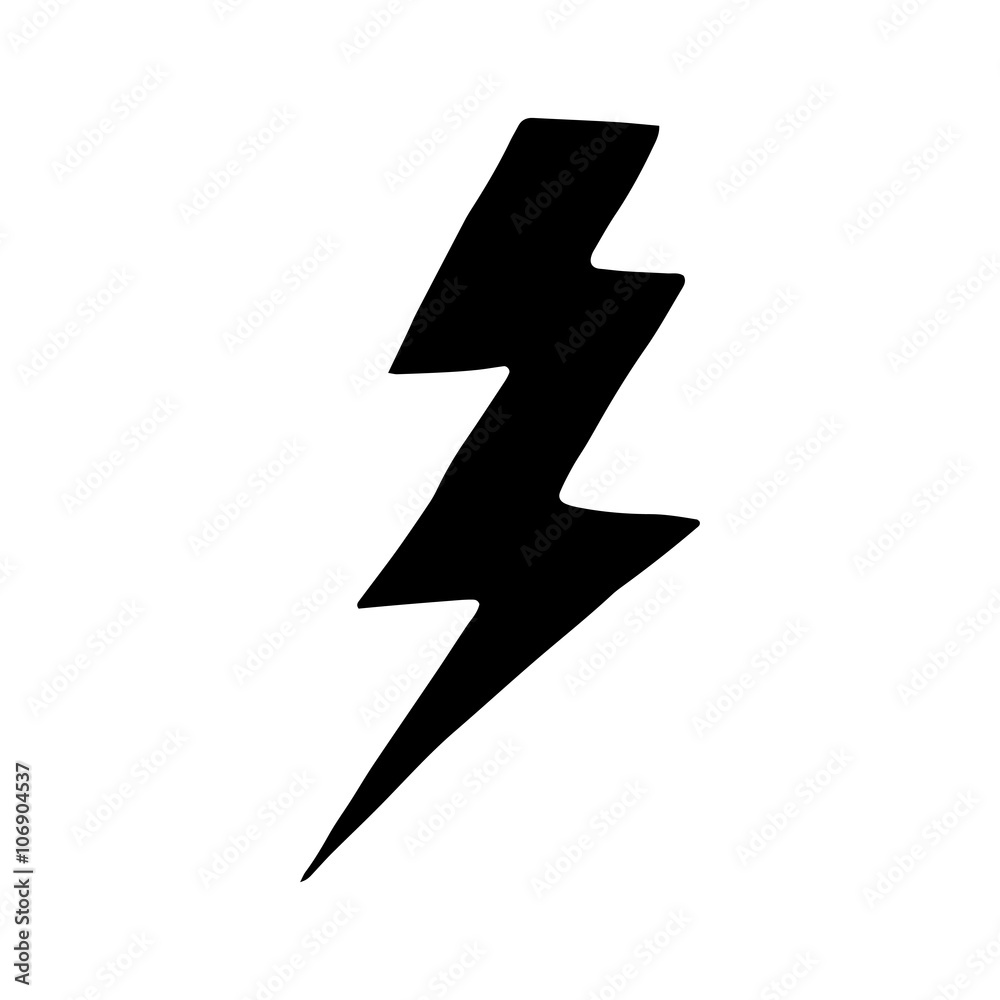 Simple hand drawn doodle of a lightning bolt, isolated doodle illustration Simple hand drawn doodle of a lightning bolt, isolated doodle illustration