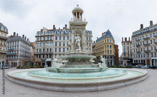 The water fountain on Jacobin's square in Lyon, France
