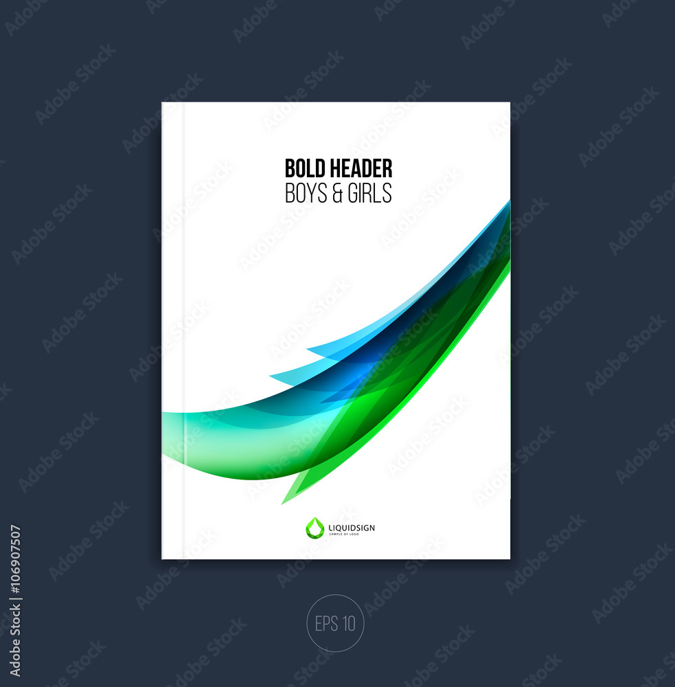 Naklejka premium Vector abstract cover design, business brochure template layout,