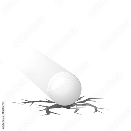 Speedy ball creates surface crack