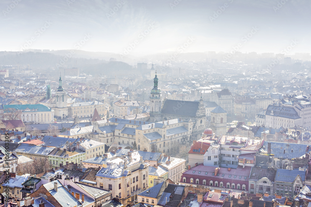 View from Lviv City Hall in the city center