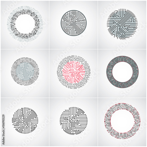 Technology communication cybernetic elements collection with arrows