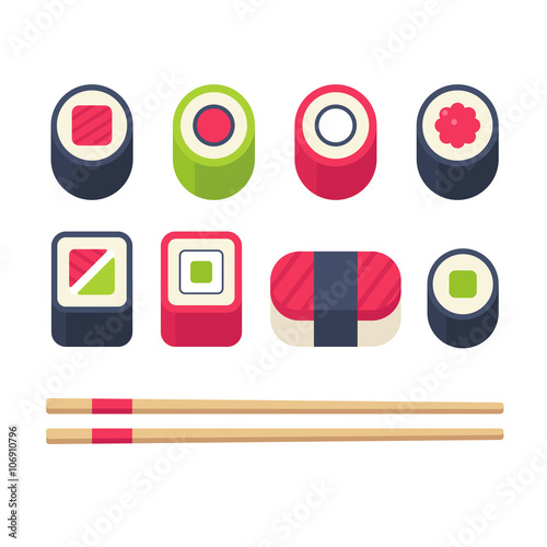 Isometric sushi set