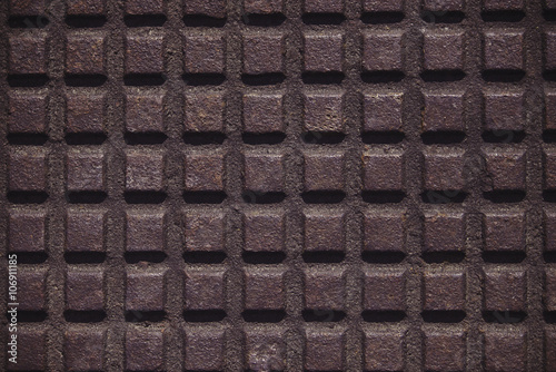 Iron plate with a checkered pattern.