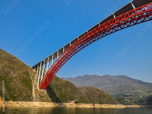 Truss Arch Bridge Over the Daning River - Wushan, Chongqing, China