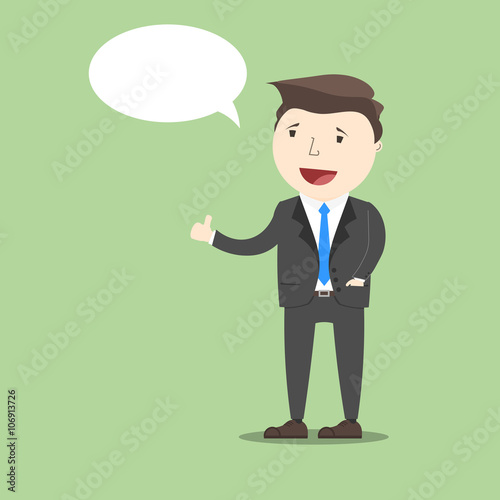 Businessman Speech. Cartoon Vector illustration.