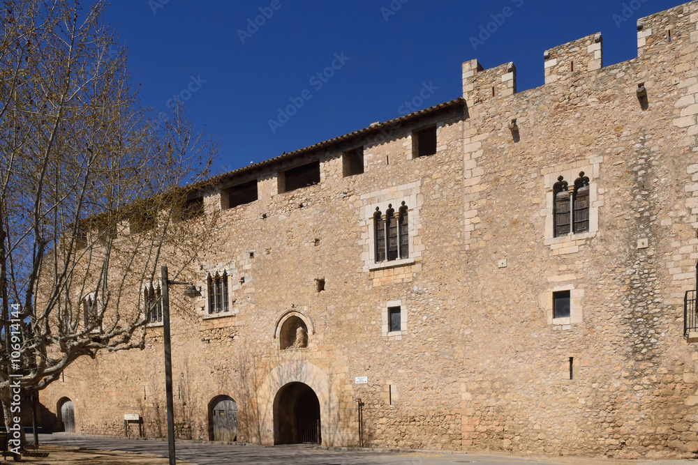 Palace abbot at the Monastery of Santa Maria de Vilabertran, Alt Emporda, Girona province,Spain