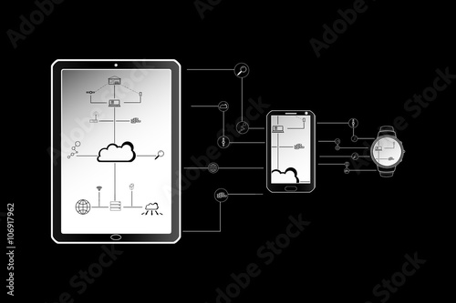 smart gadgets data communication illustration