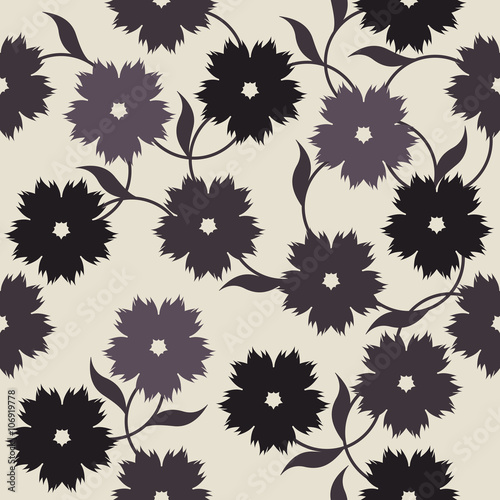 Elegant endless pattern with flowers