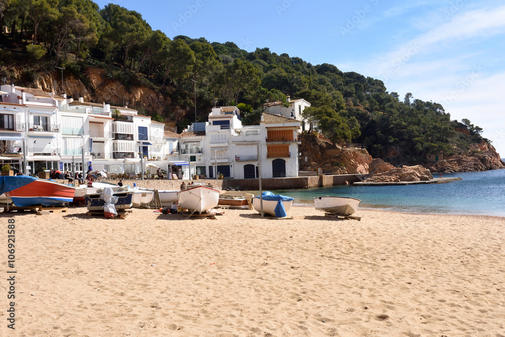Beach of Tamariu, Costa Brava, Girona province,Catalonia, Spain