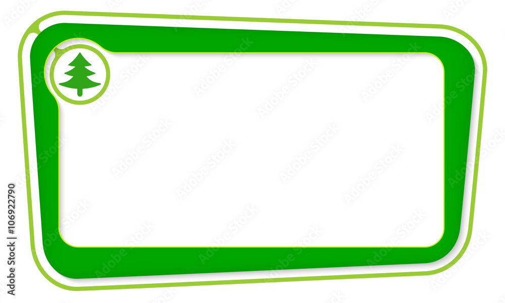 Vector box for your text with tree symbol Vector box for your text with tree symbol