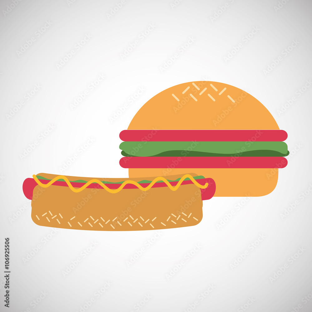 hamburger and hot dog design, vector illustration hamburger and hot dog design, vector illustration