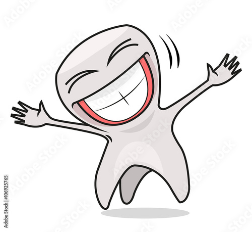 vector happy smiling tooth