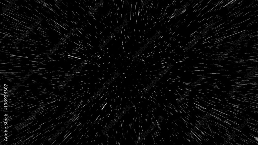 Stars, Space Warp, with Alpha Channel, Seamless Loop 