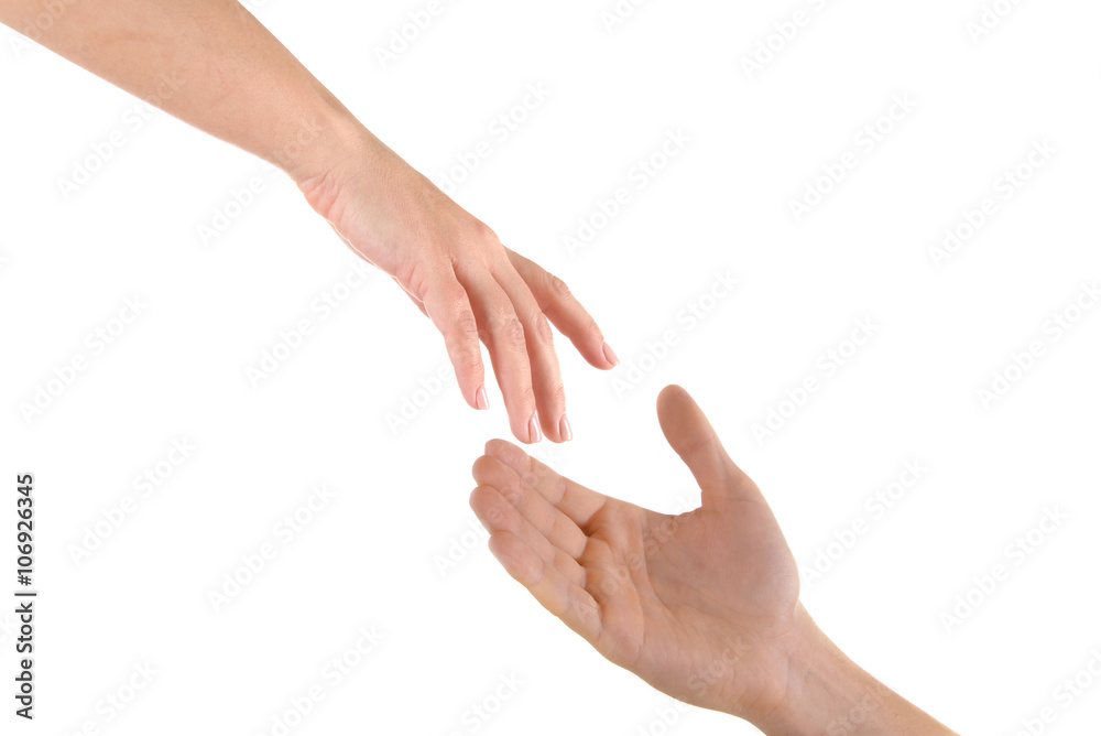 Helping hand isolated on white Helping hand isolated on white