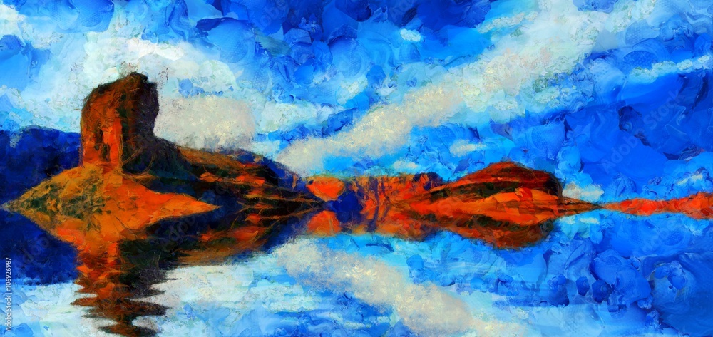 Desert Water Landscape Painting
