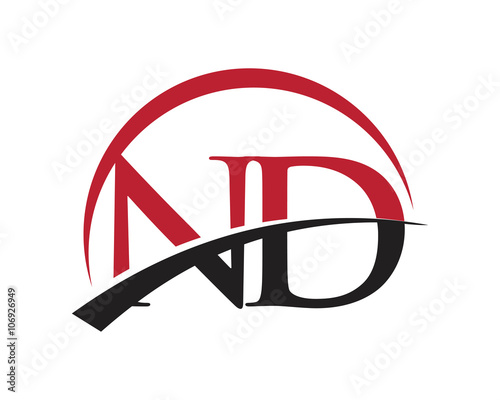ND red letter logo swoosh