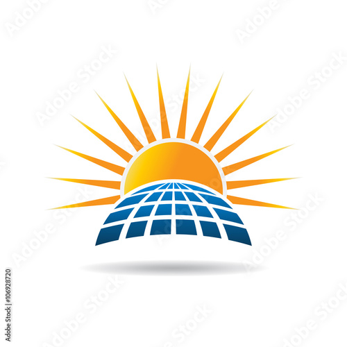 Solar energy photovoltaic panel. Vector graphic design