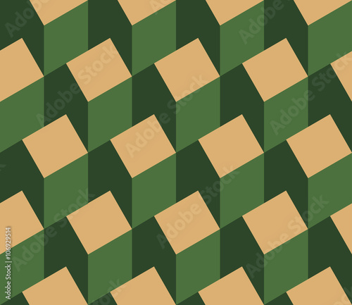 Vector illustration of a seamless repeating pattern of isometric house