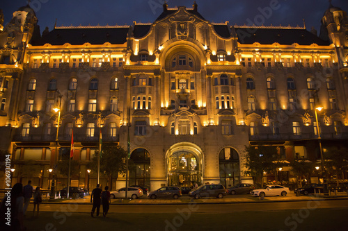 Royal Palace (Kiralyi palota) at night, Budapest, Hungary photo