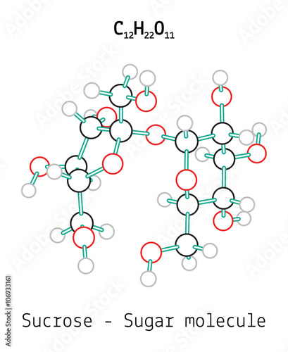 C12H22O11 Sucrose sugar molecule